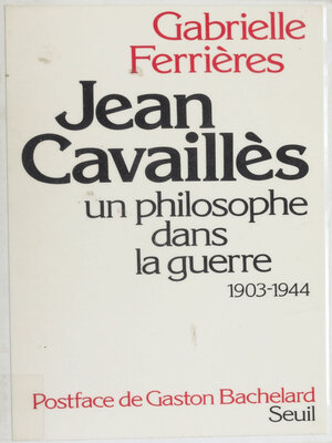 cover image of Jean Cavaillès